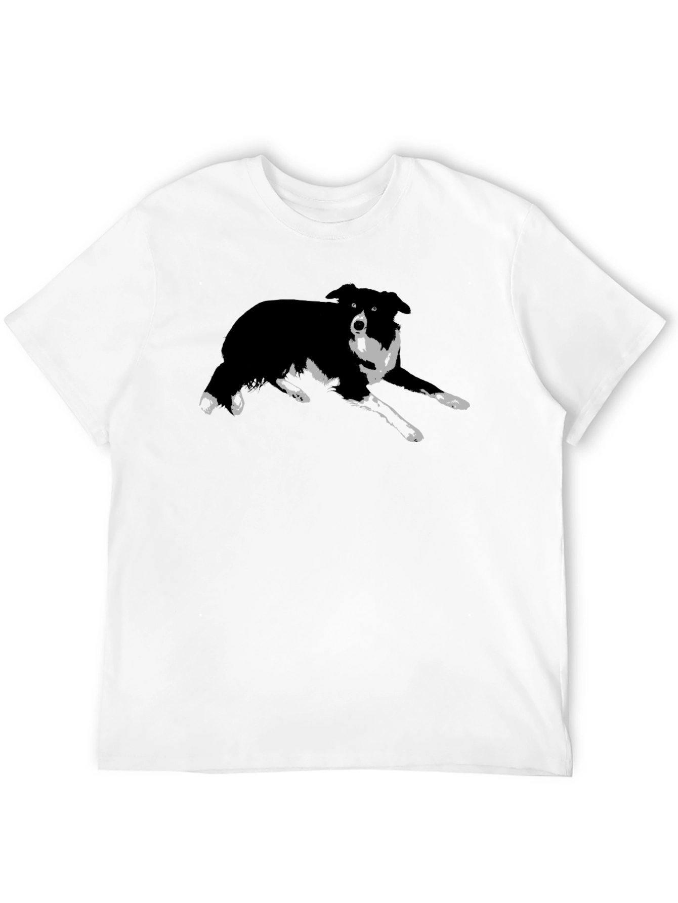 Border Collie Graphic Tee - Black Cotton Blend