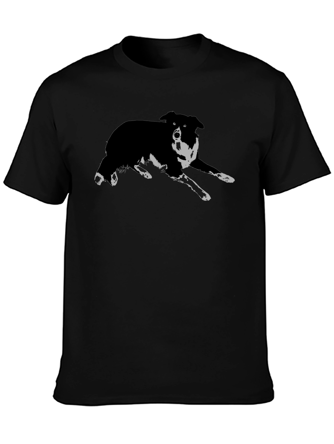 Border Collie Graphic Tee - Black Cotton Blend