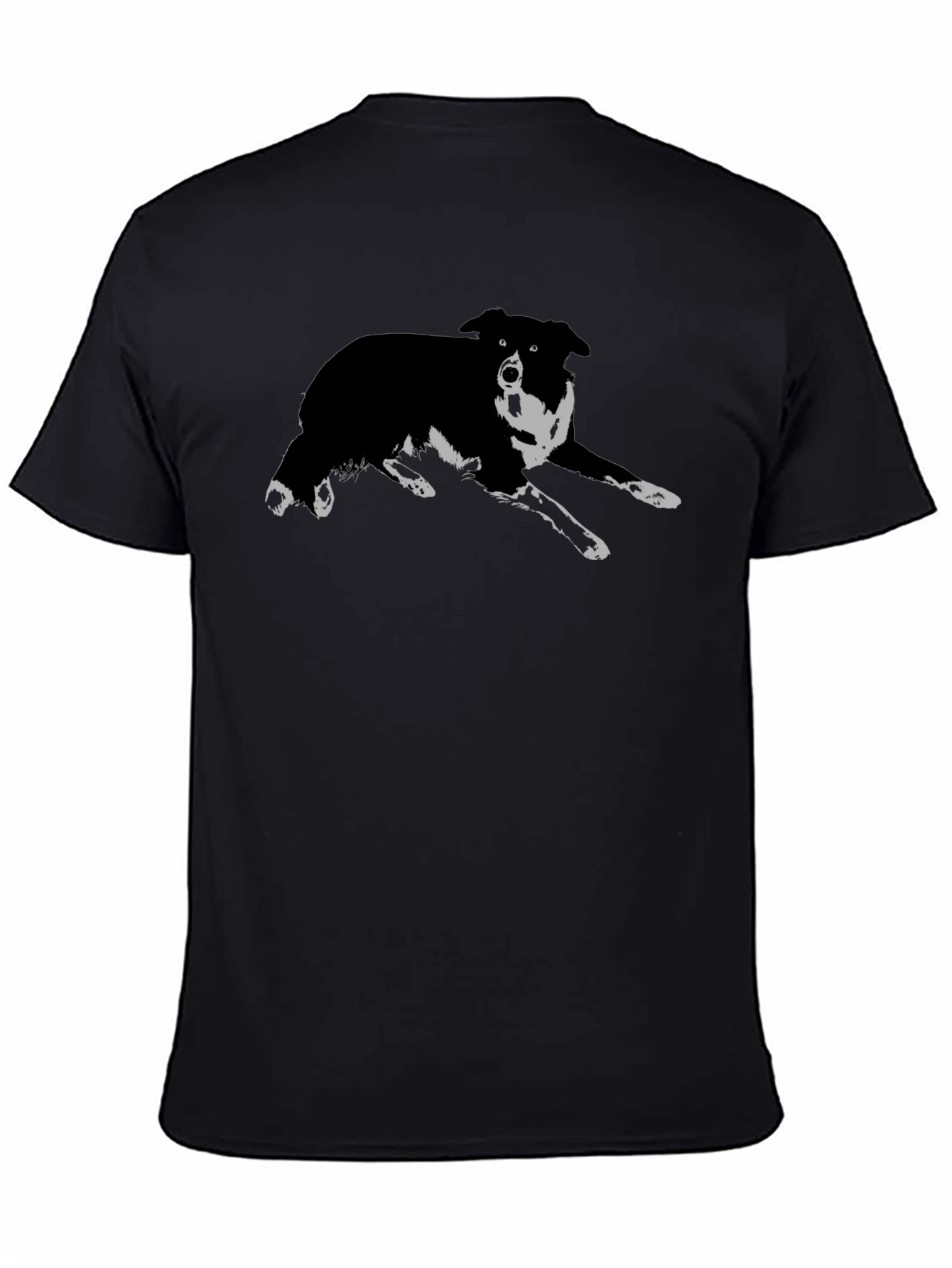 Border Collie Graphic Tee - Black Cotton Blend