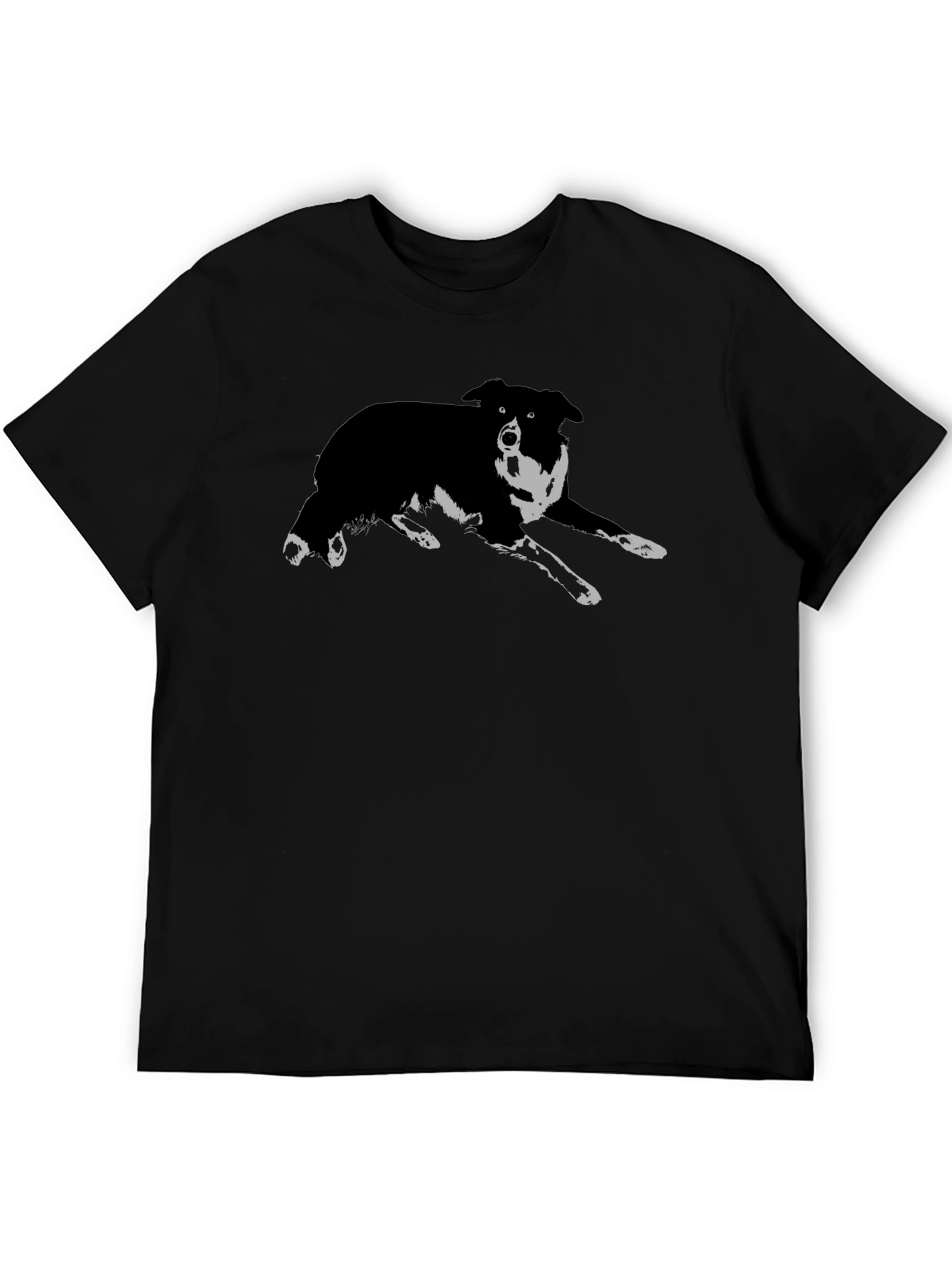 Border Collie Graphic Tee - Black Cotton Blend
