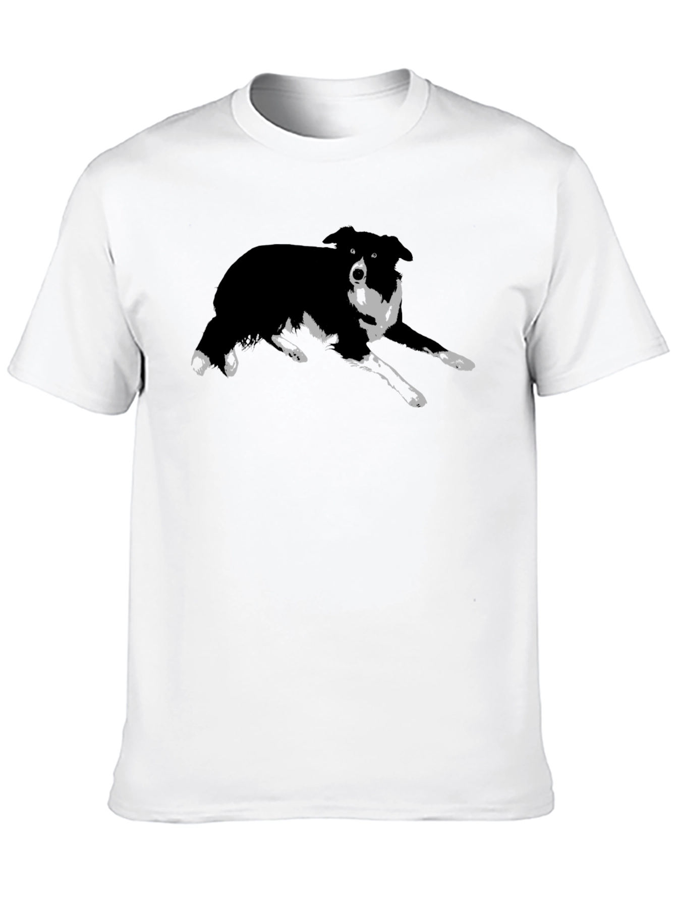 Border Collie Graphic Tee - Black Cotton Blend