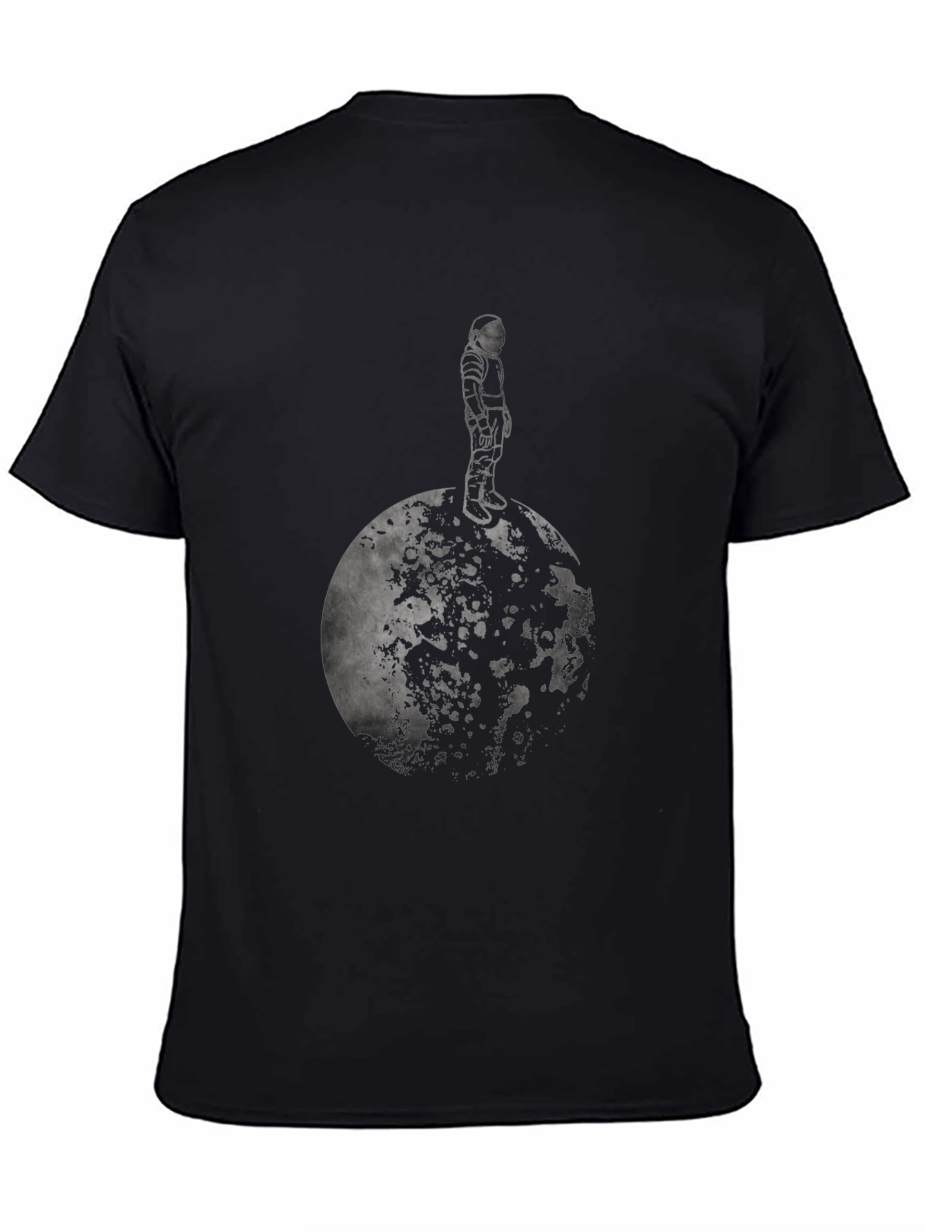Astronaut on the Moon Black T-Shirt