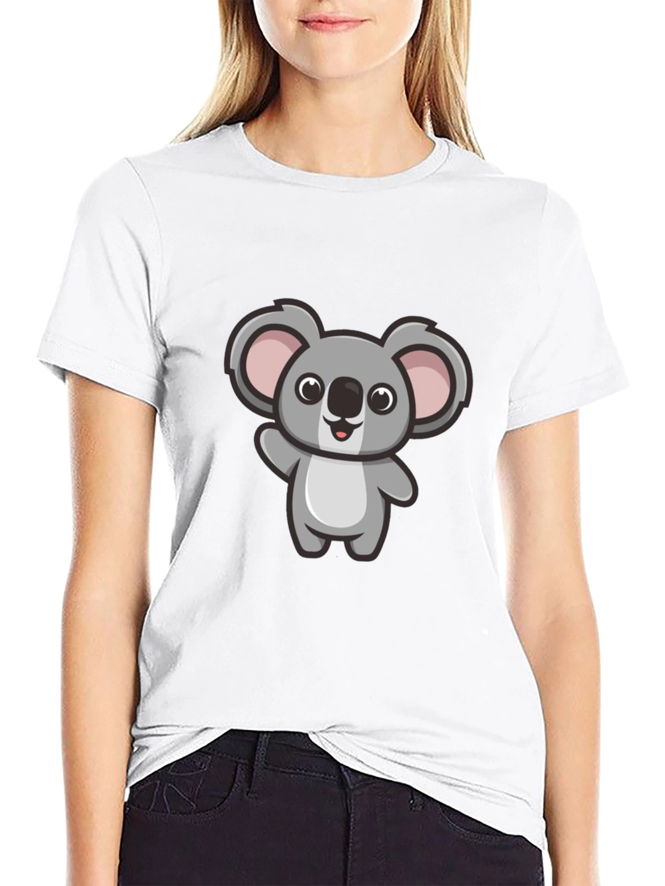 Cute Koala Graphic Tee - Mens Black T-Shirt