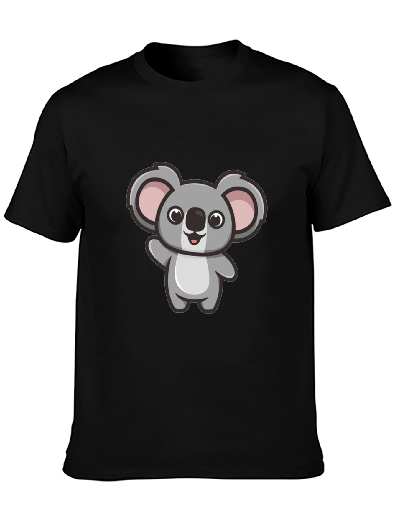 Cute Koala Graphic Tee - Mens Black T-Shirt