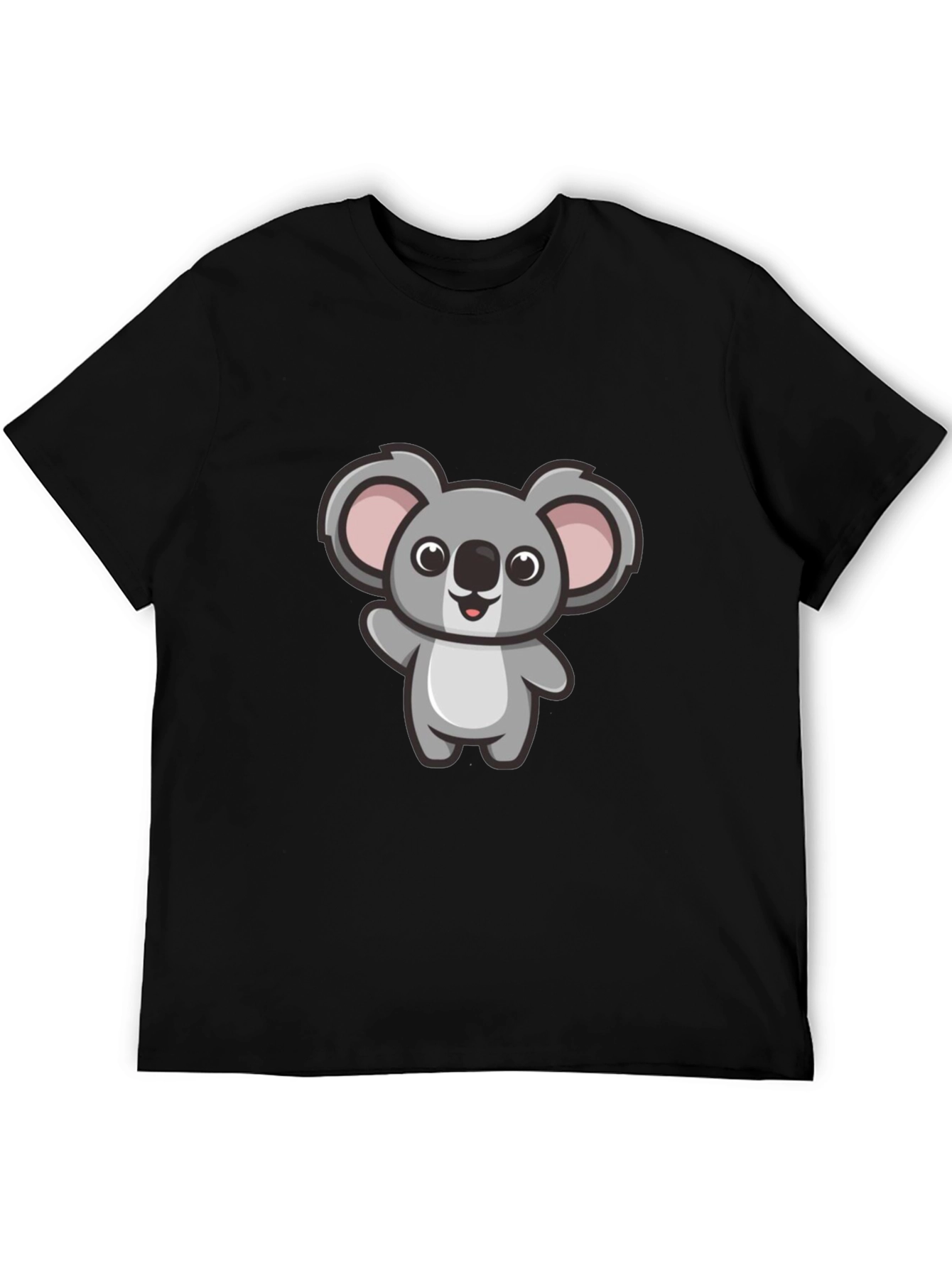 Cute Koala Graphic Tee - Mens Black T-Shirt