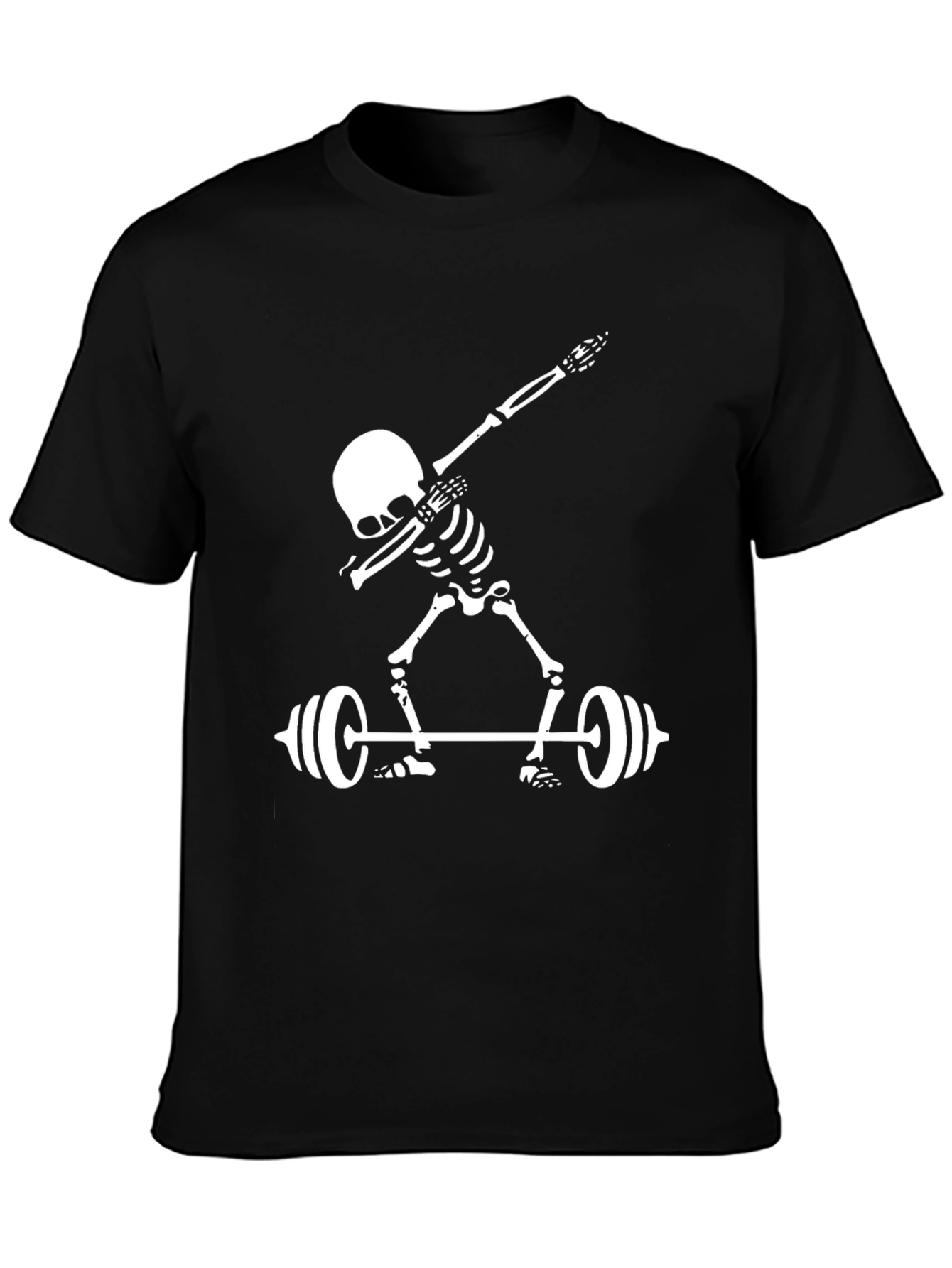 Skeleton Lifting Black Graphic Tee