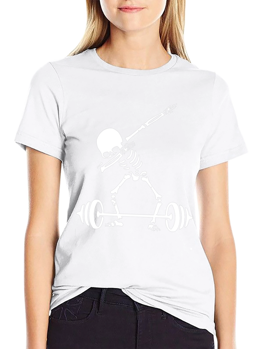 Skeleton Lifting Black Graphic Tee