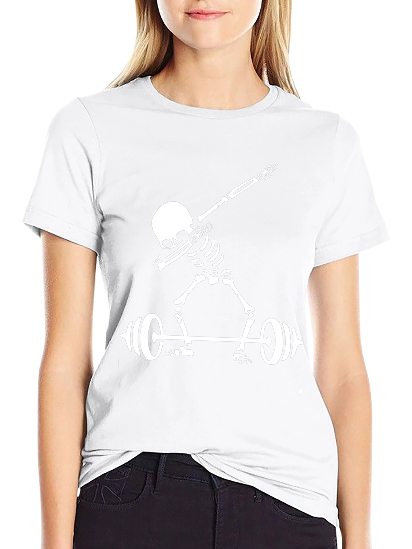 Skeleton Lifting Black Graphic Tee