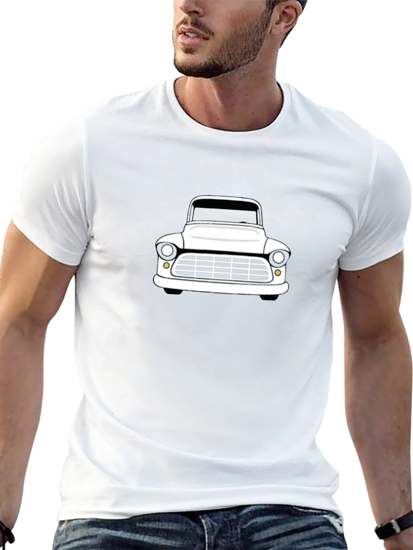 Classic Car Graphic Tee - Black Cotton Blend