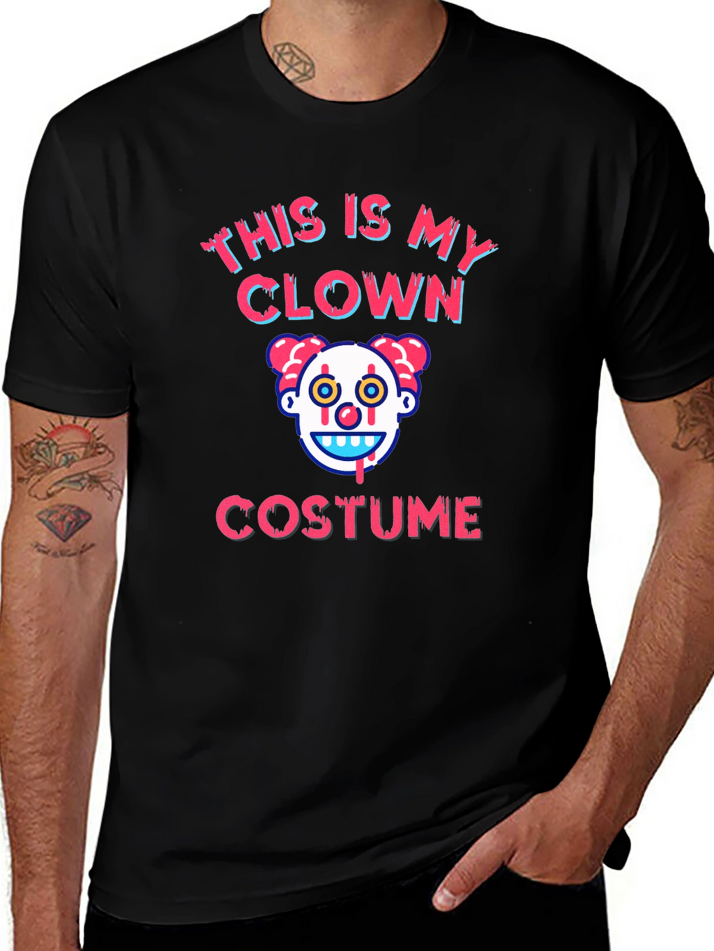 Clown Costume Graphic T-Shirt - Halloween Tee