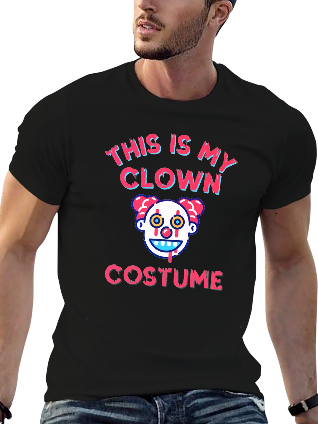 Clown Costume Graphic T-Shirt - Halloween Tee