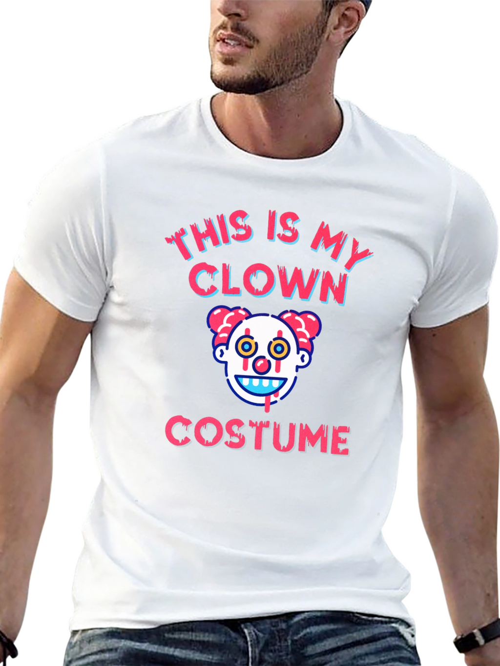 Clown Costume Graphic T-Shirt - Halloween Tee