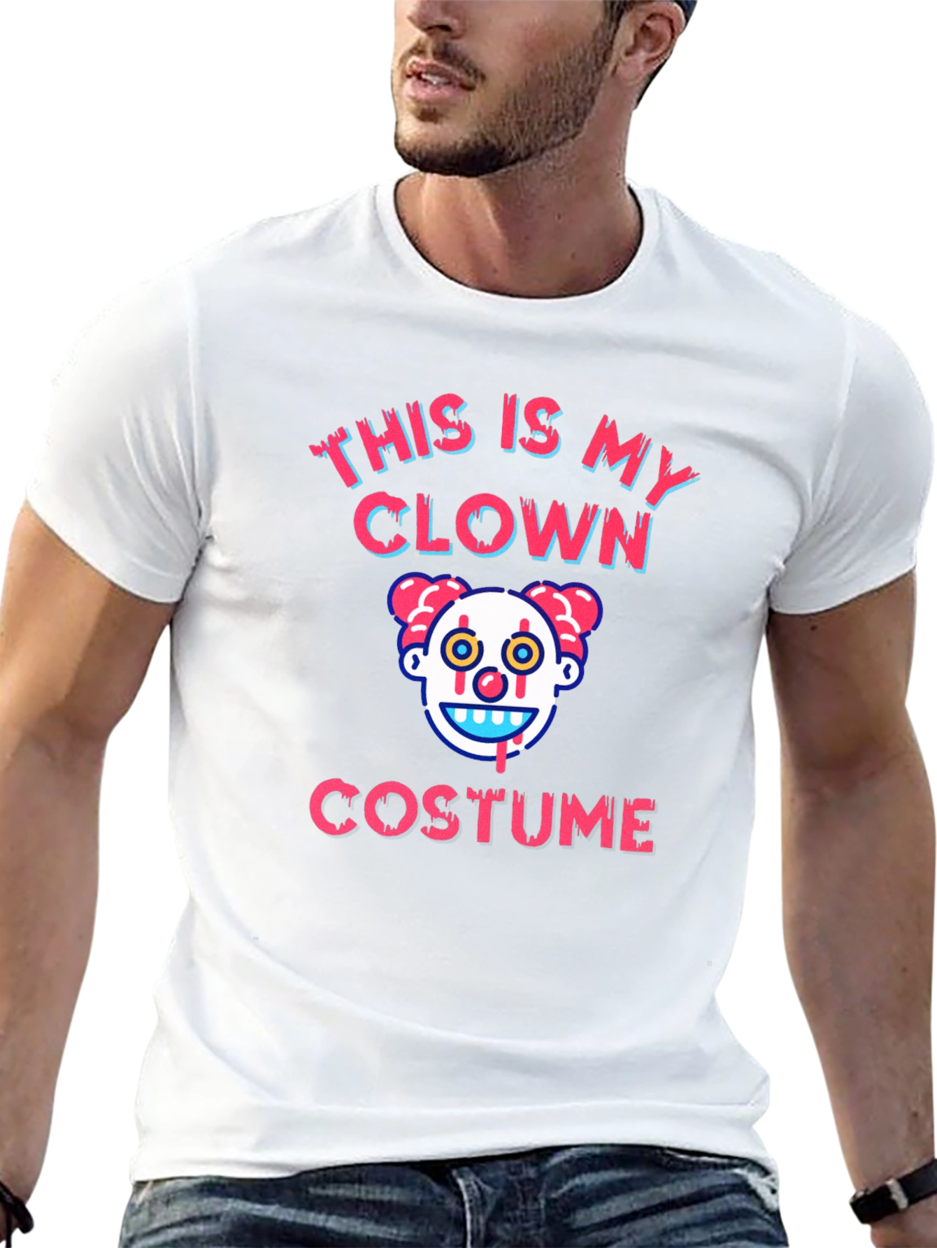 Clown Costume Graphic T-Shirt - Halloween Tee