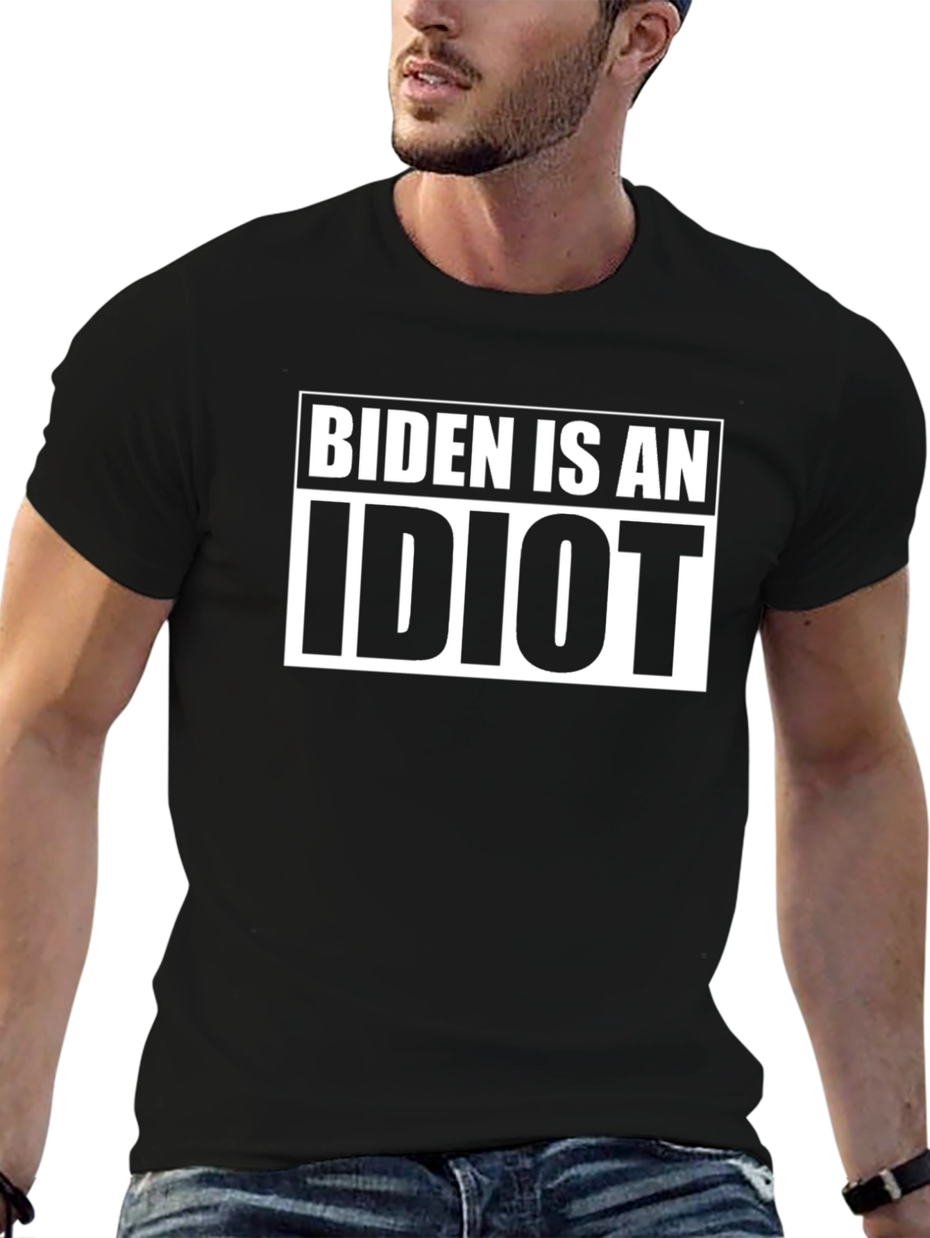 Biden Is An Idiot Black Graphic T-Shirt
