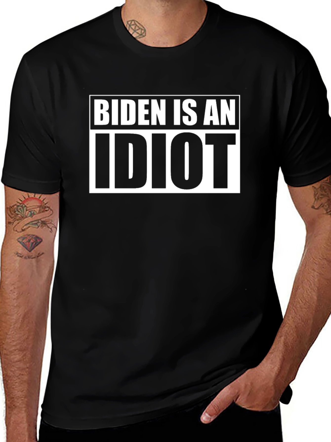 Biden Is An Idiot Black Graphic T-Shirt