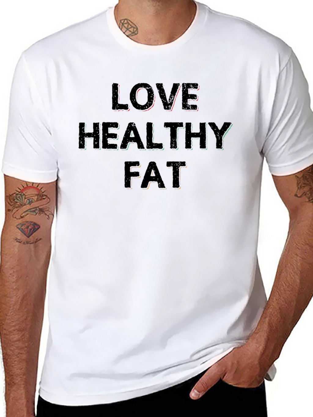 Love Healthy Fat Black T-Shirt