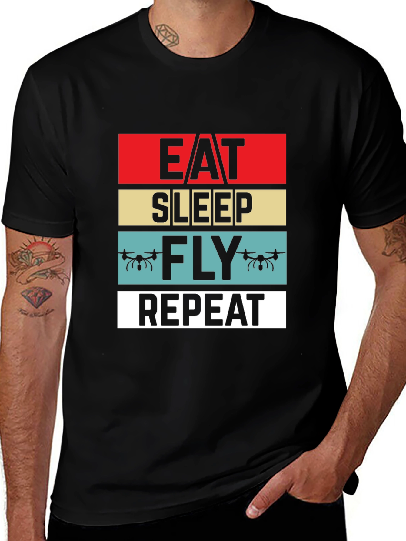 Eat Sleep Fly Repeat Drone T-Shirt