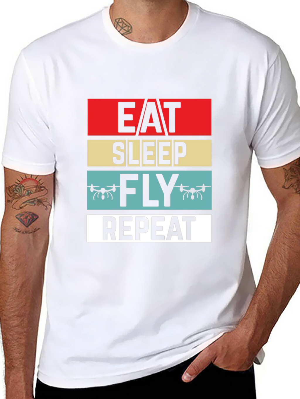 Eat Sleep Fly Repeat Drone T-Shirt