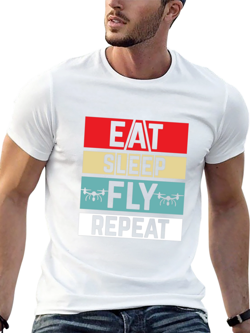 Eat Sleep Fly Repeat Drone T-Shirt
