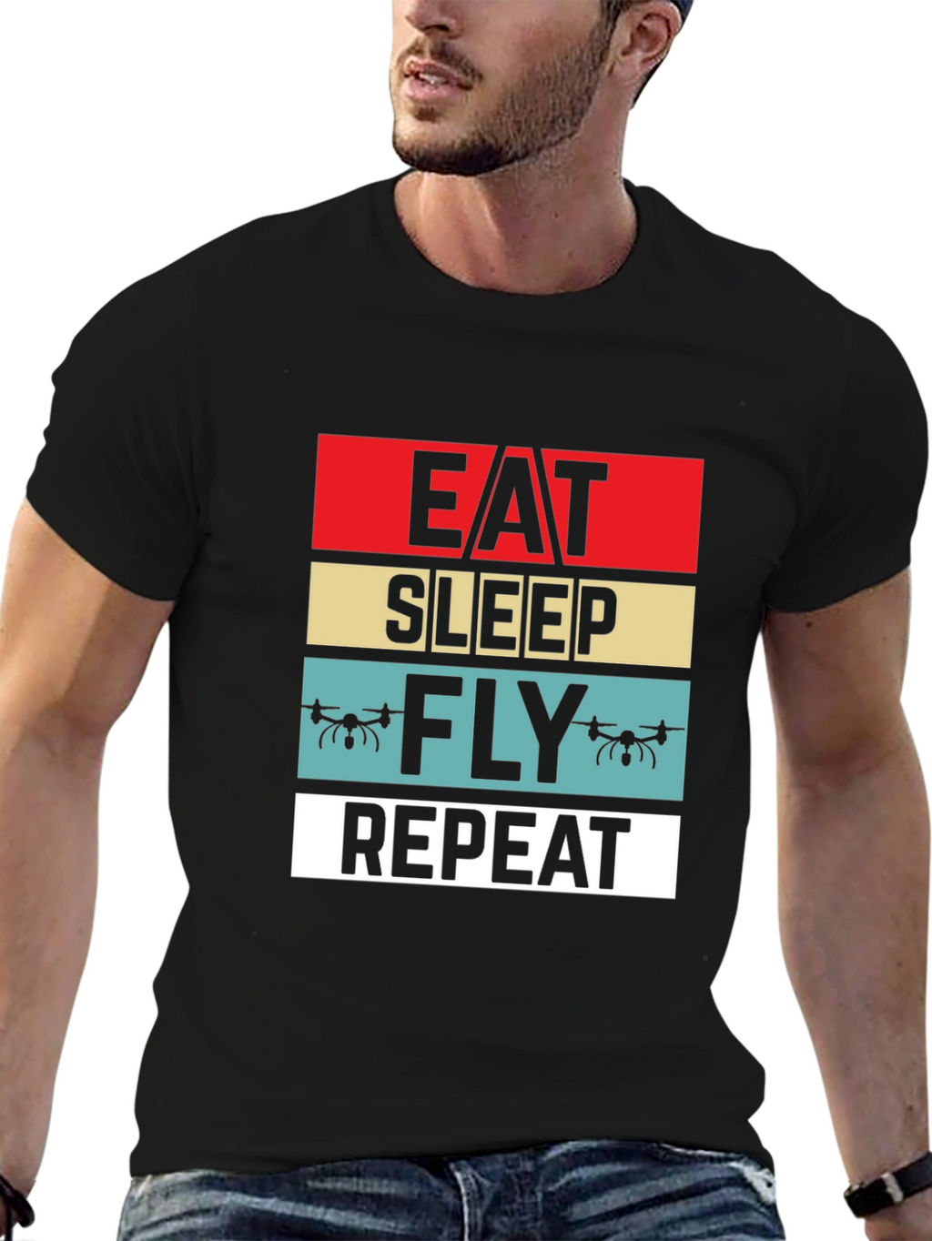 Eat Sleep Fly Repeat Drone T-Shirt