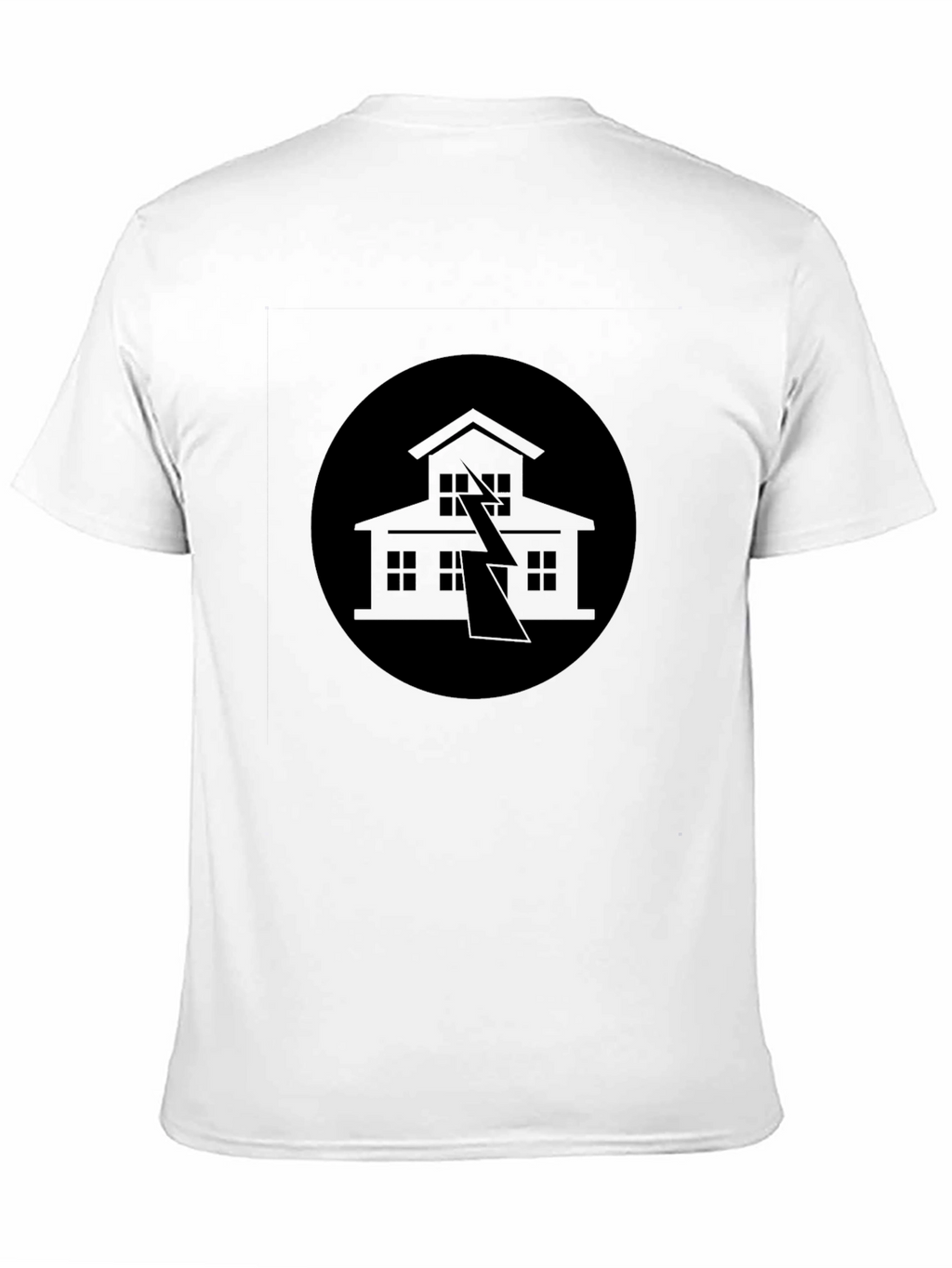 Black Tee with House Lightning Design