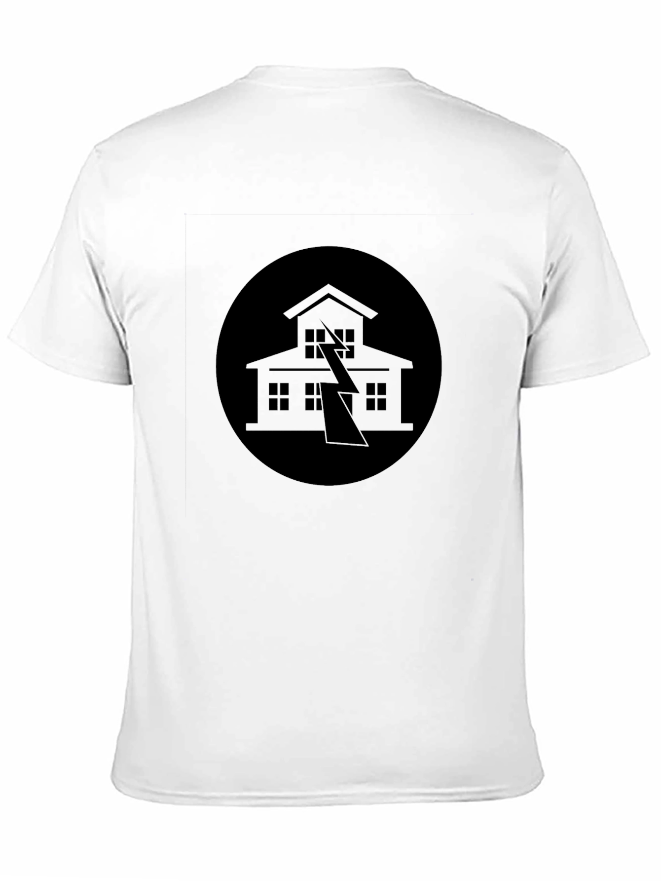 Black Tee with House Lightning Design