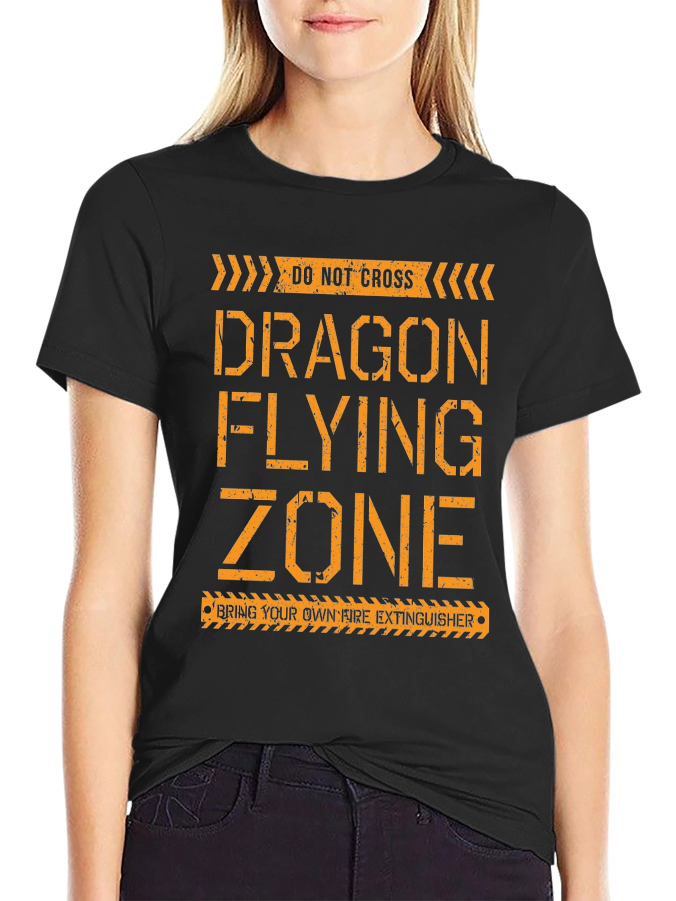 Dragon Flying Zone T-Shirt - Novelty Graphic Tee