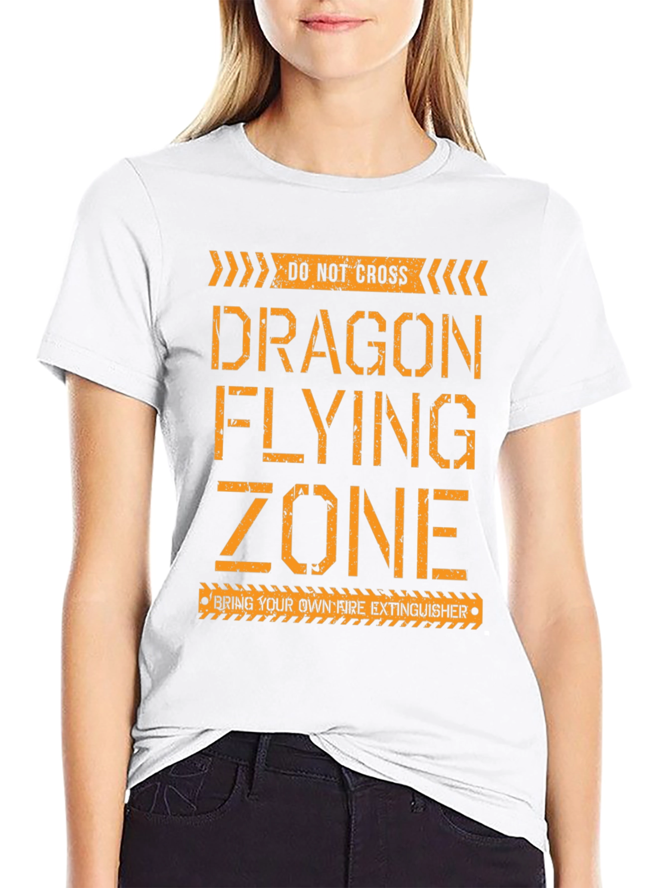 Dragon Flying Zone T-Shirt - Novelty Graphic Tee