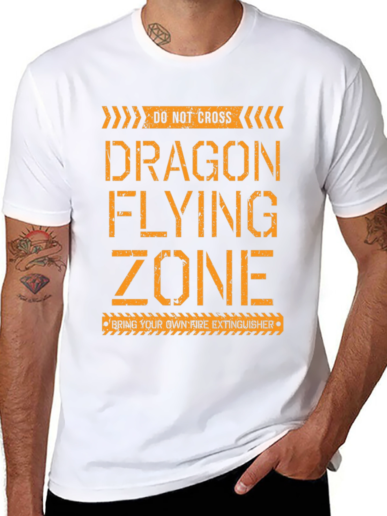 Dragon Flying Zone T-Shirt - Novelty Graphic Tee