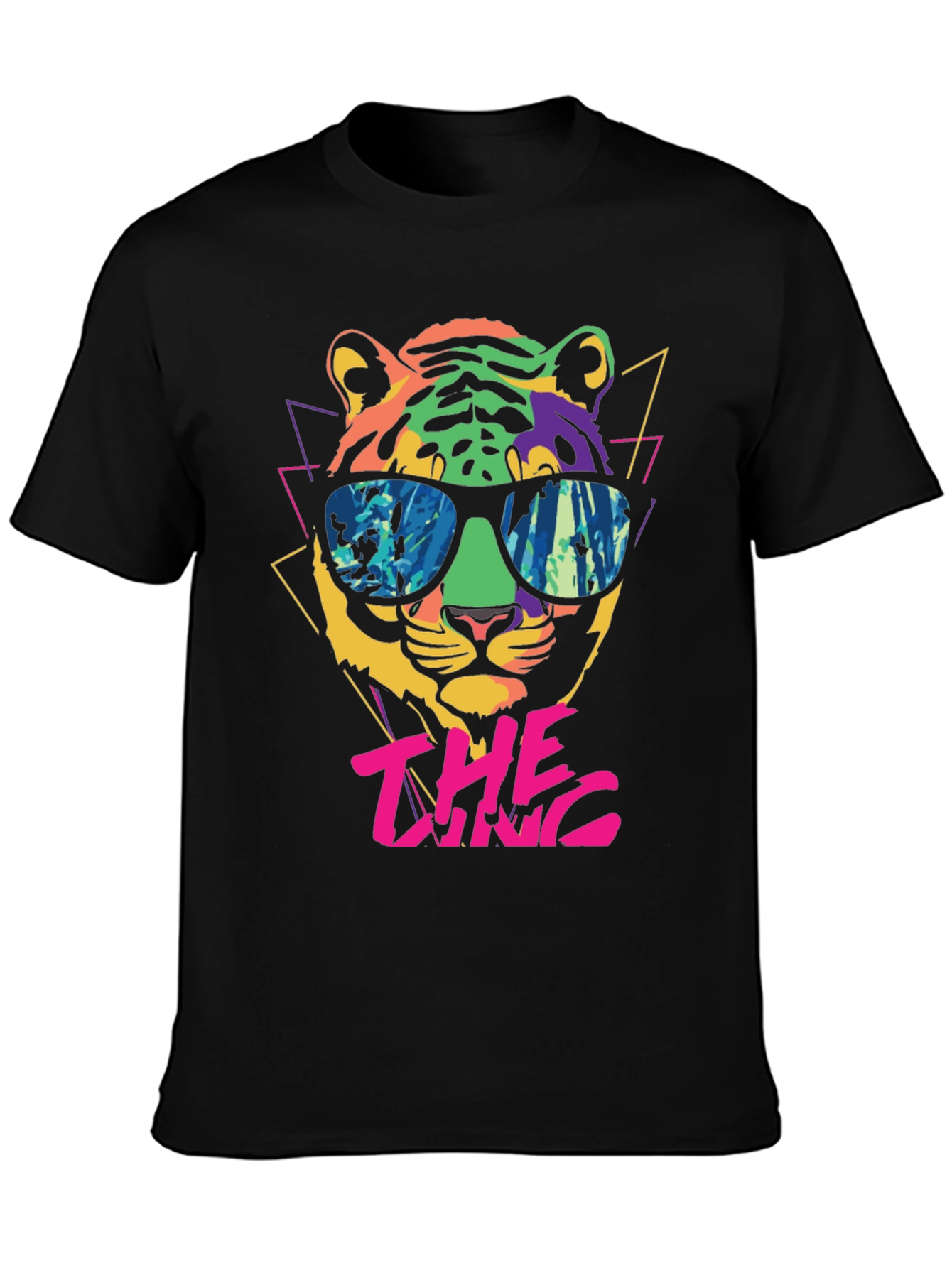 Cool Cat Graphic Tee - Retro Tiger Design
