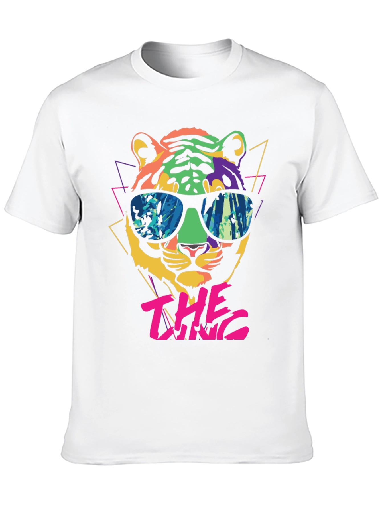 Cool Cat Graphic Tee - Retro Tiger Design