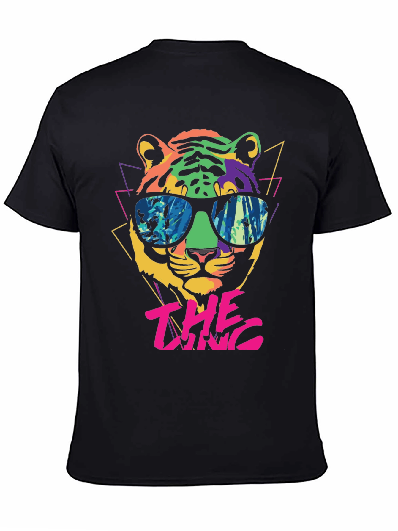 Cool Cat Graphic Tee - Retro Tiger Design