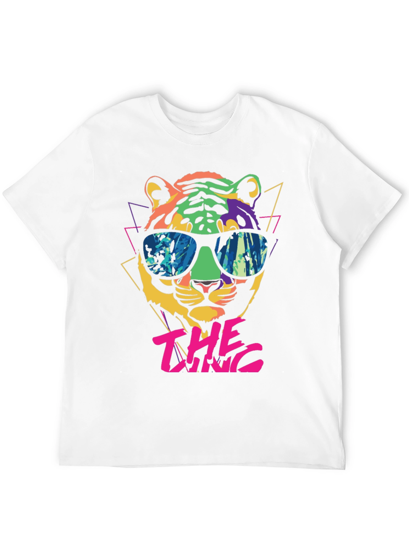 Cool Cat Graphic Tee - Retro Tiger Design