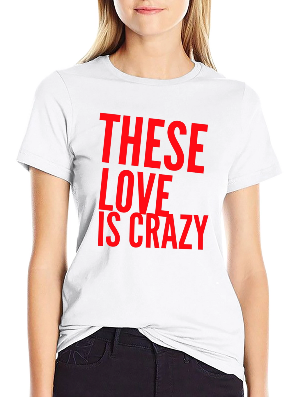 These Love Is Crazy Black Graphic Tee