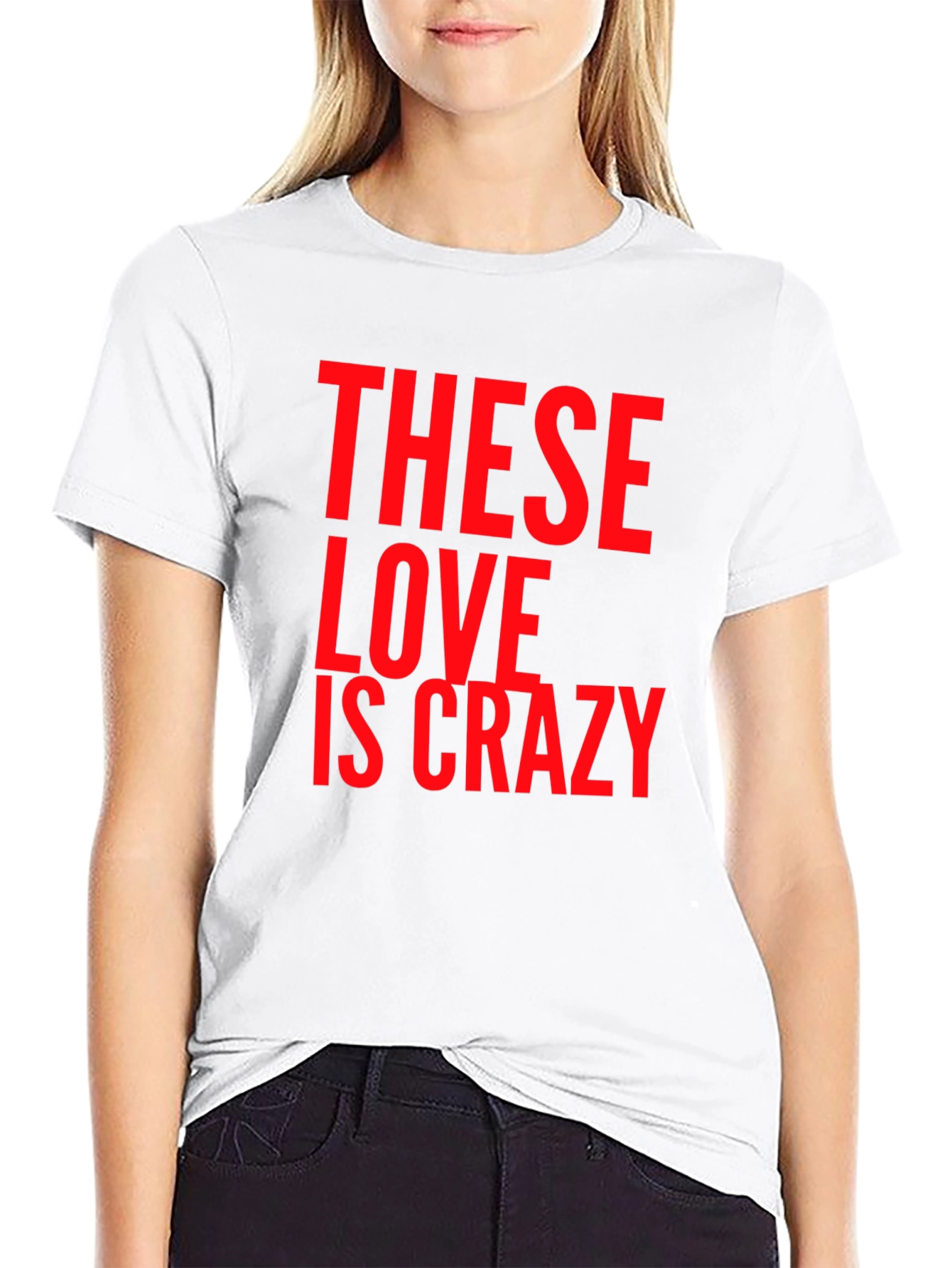 These Love Is Crazy Black Graphic Tee