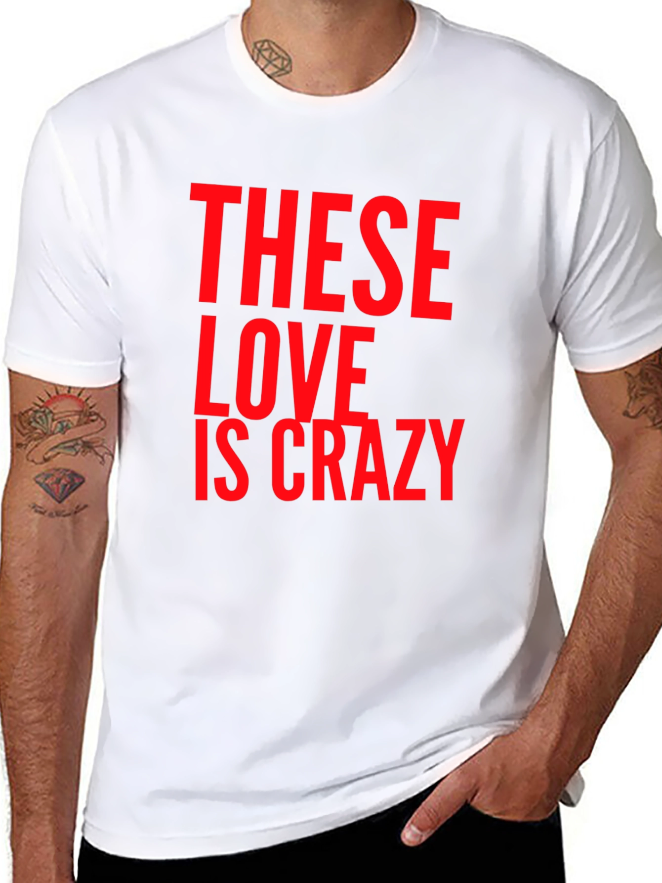 These Love Is Crazy Black Graphic Tee