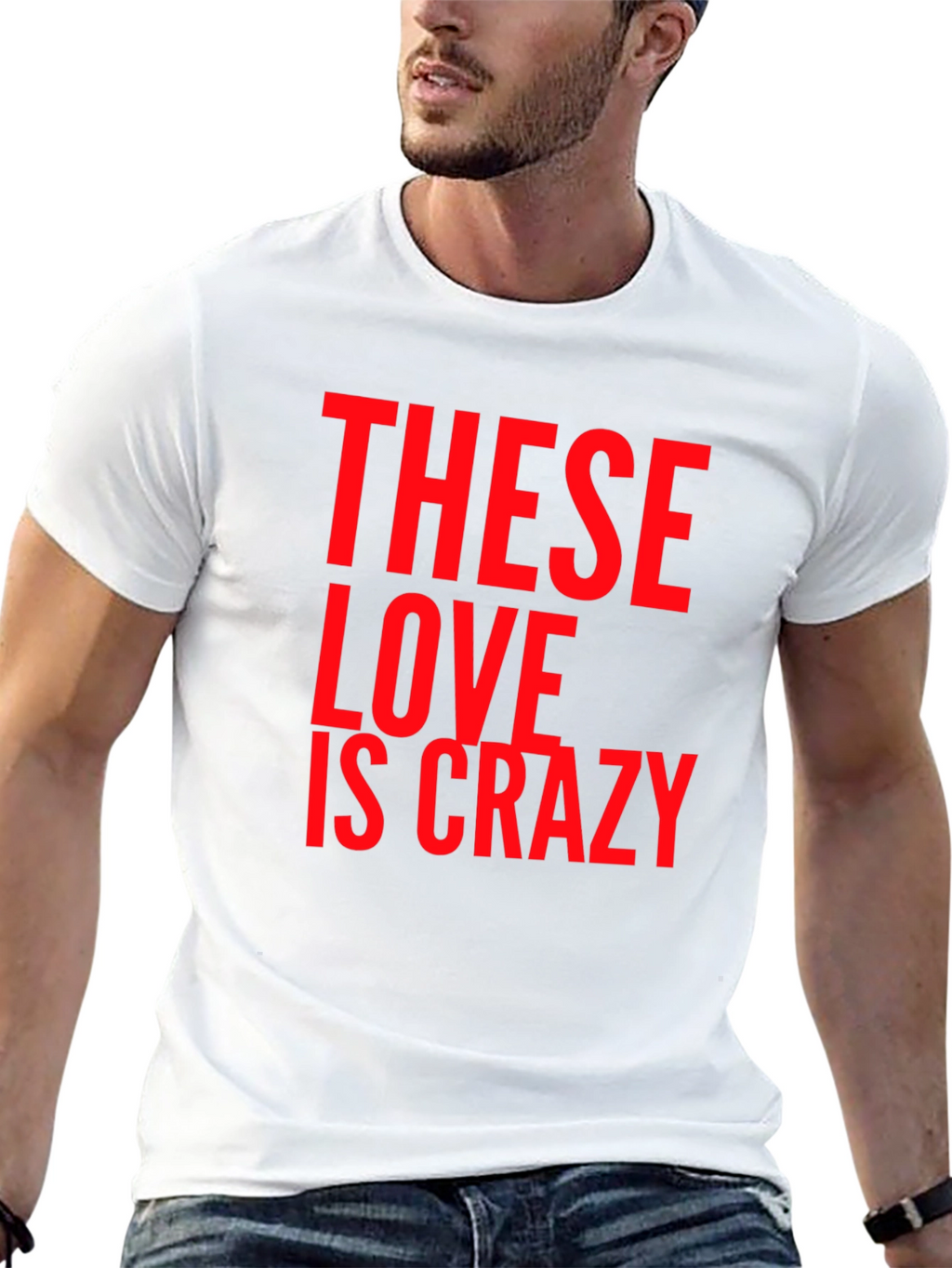 These Love Is Crazy Black Graphic Tee