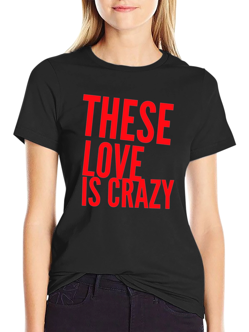 These Love Is Crazy Black Graphic Tee