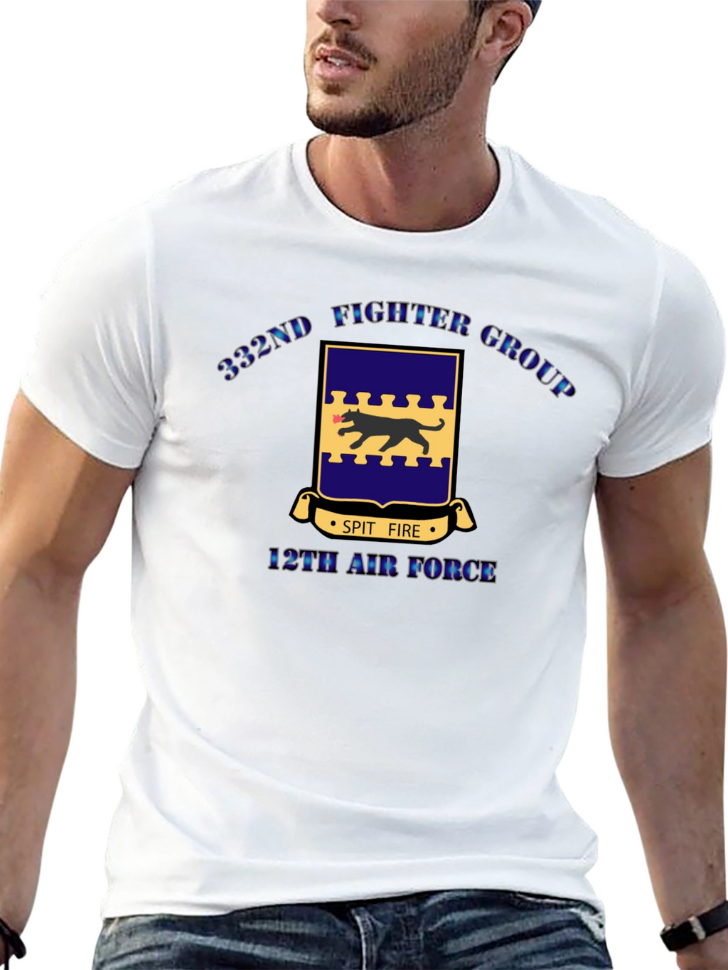 332nd Fighter Group Black T-Shirt