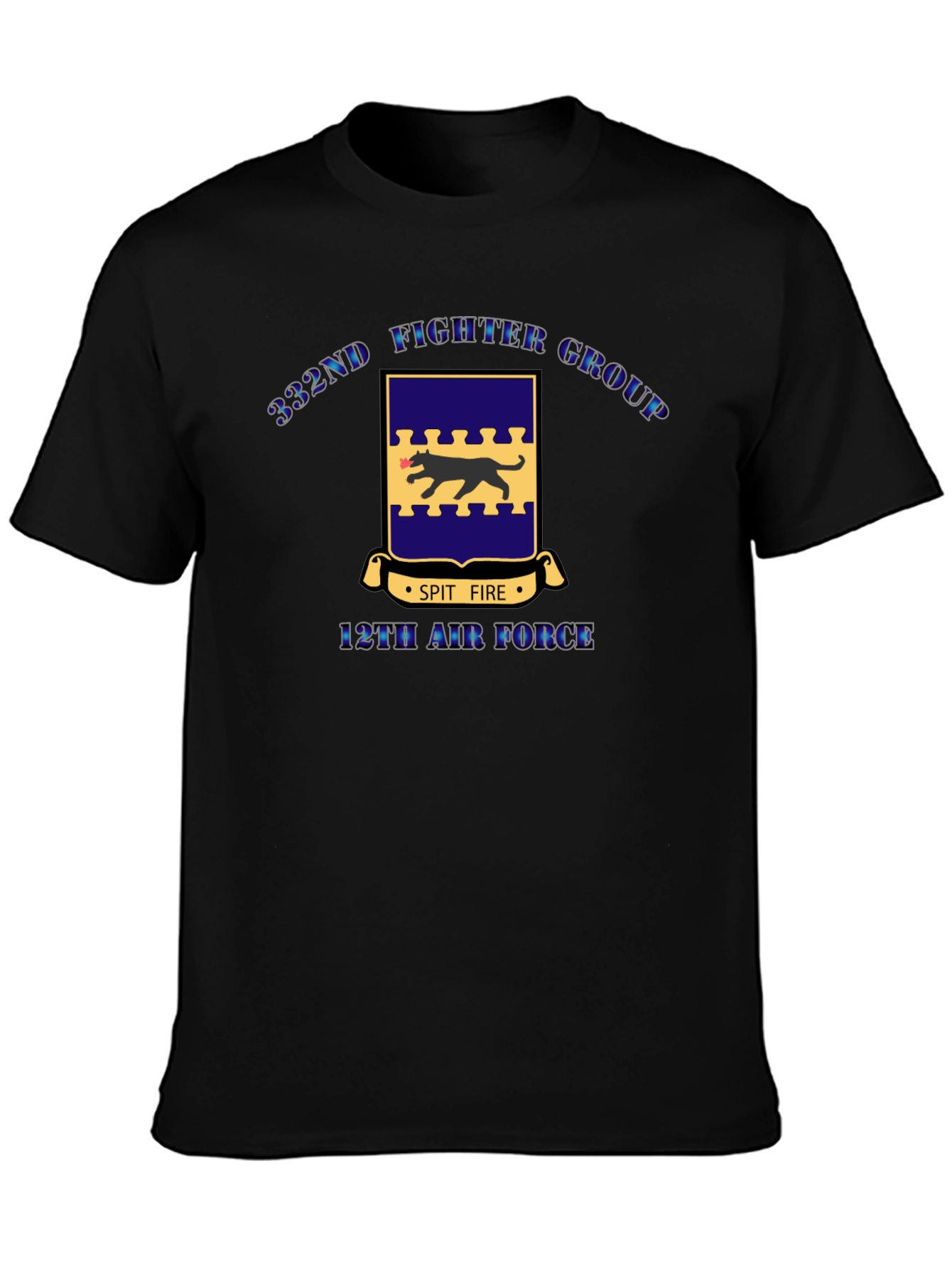 332nd Fighter Group Black T-Shirt