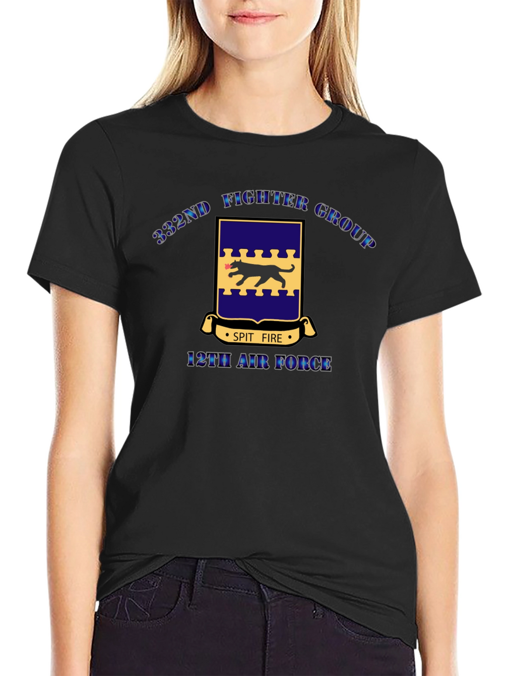 332nd Fighter Group Black T-Shirt