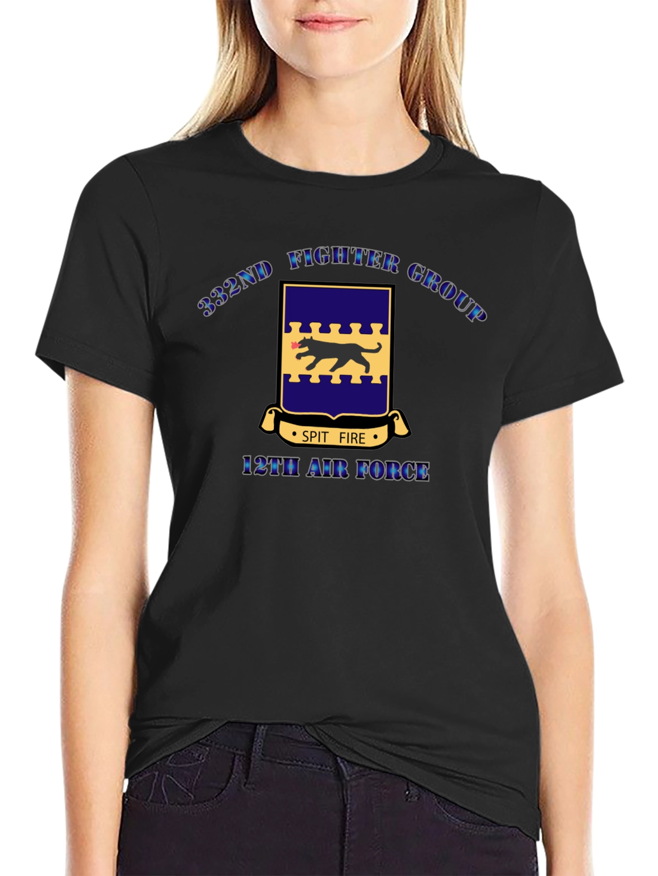 332nd Fighter Group Black T-Shirt