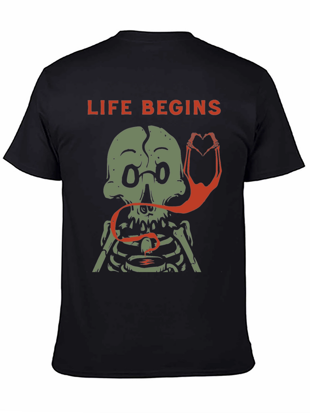 Life Begins Skeleton Graphic Tee