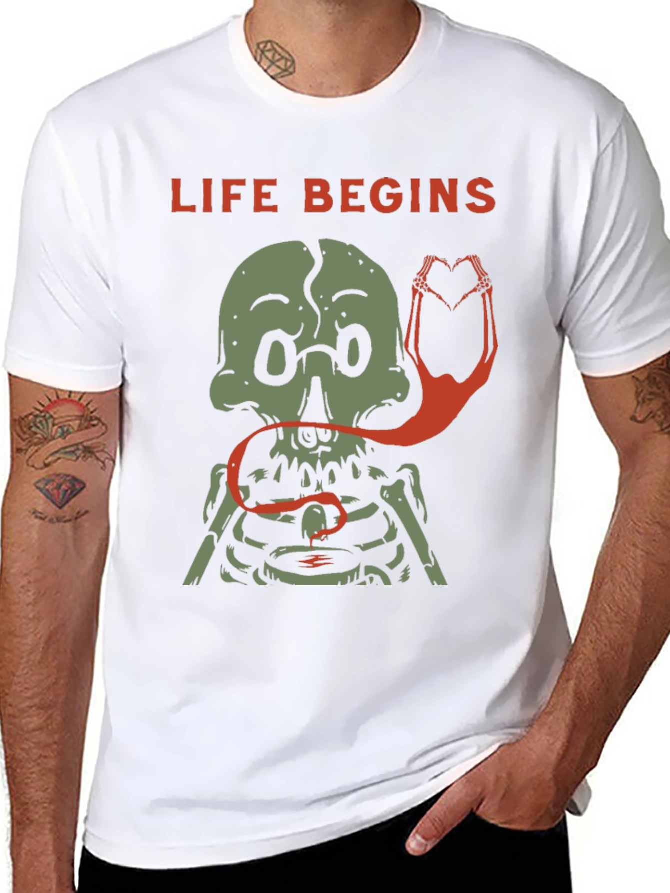 Life Begins Skeleton Graphic Tee