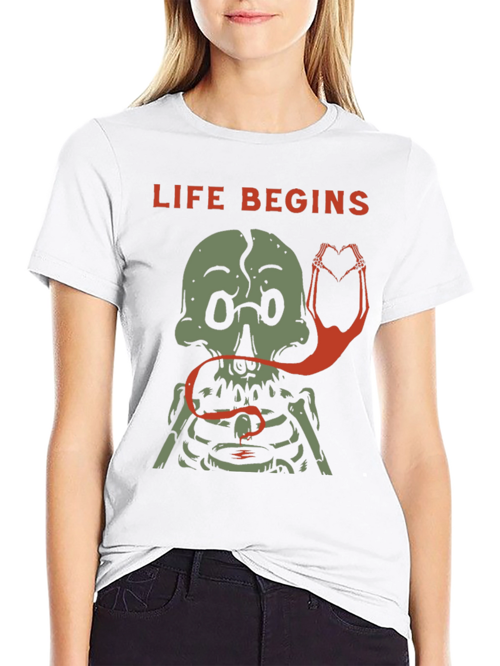 Life Begins Skeleton Graphic Tee