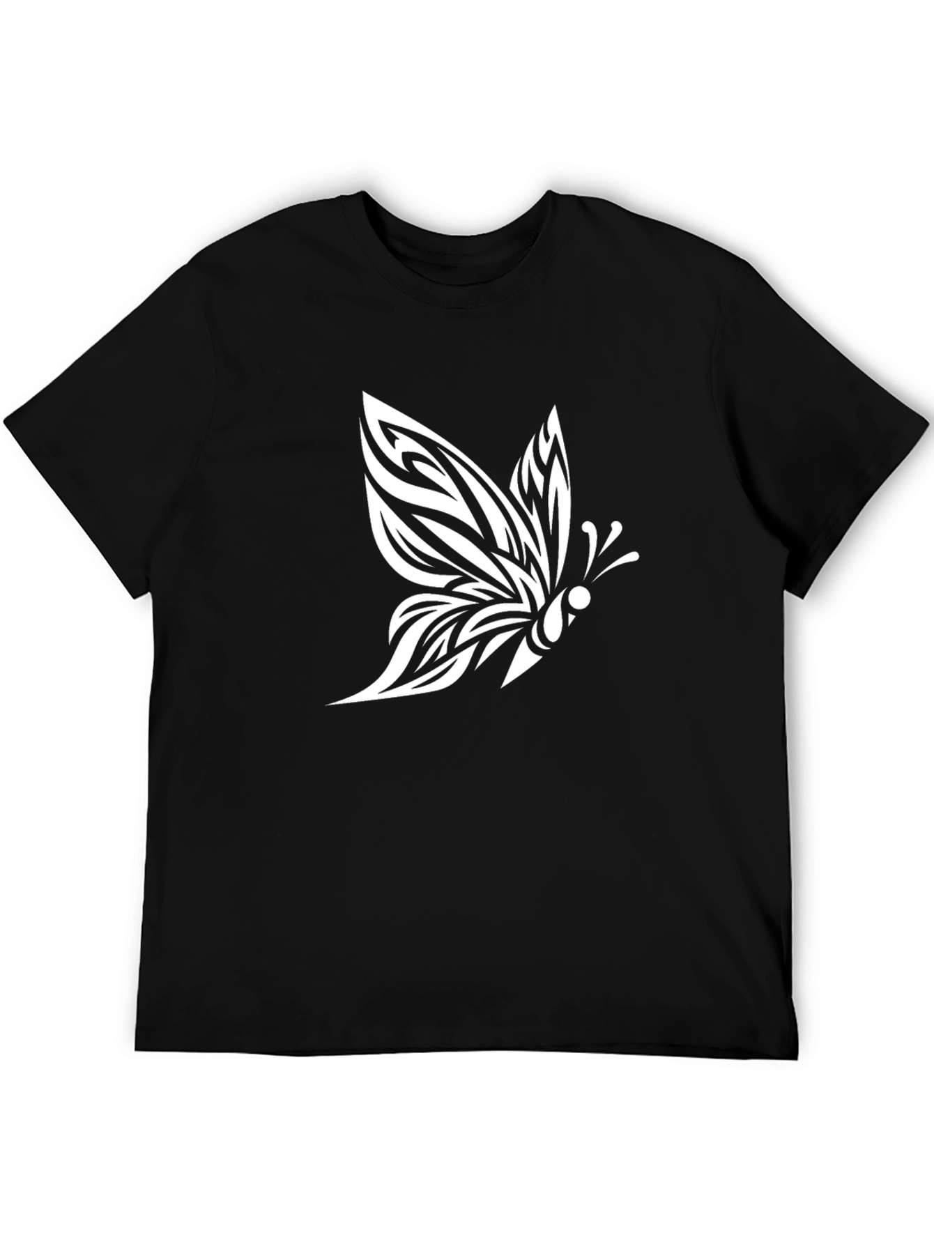 Butterfly Graphic Tee - Black Short Sleeve T-Shirt