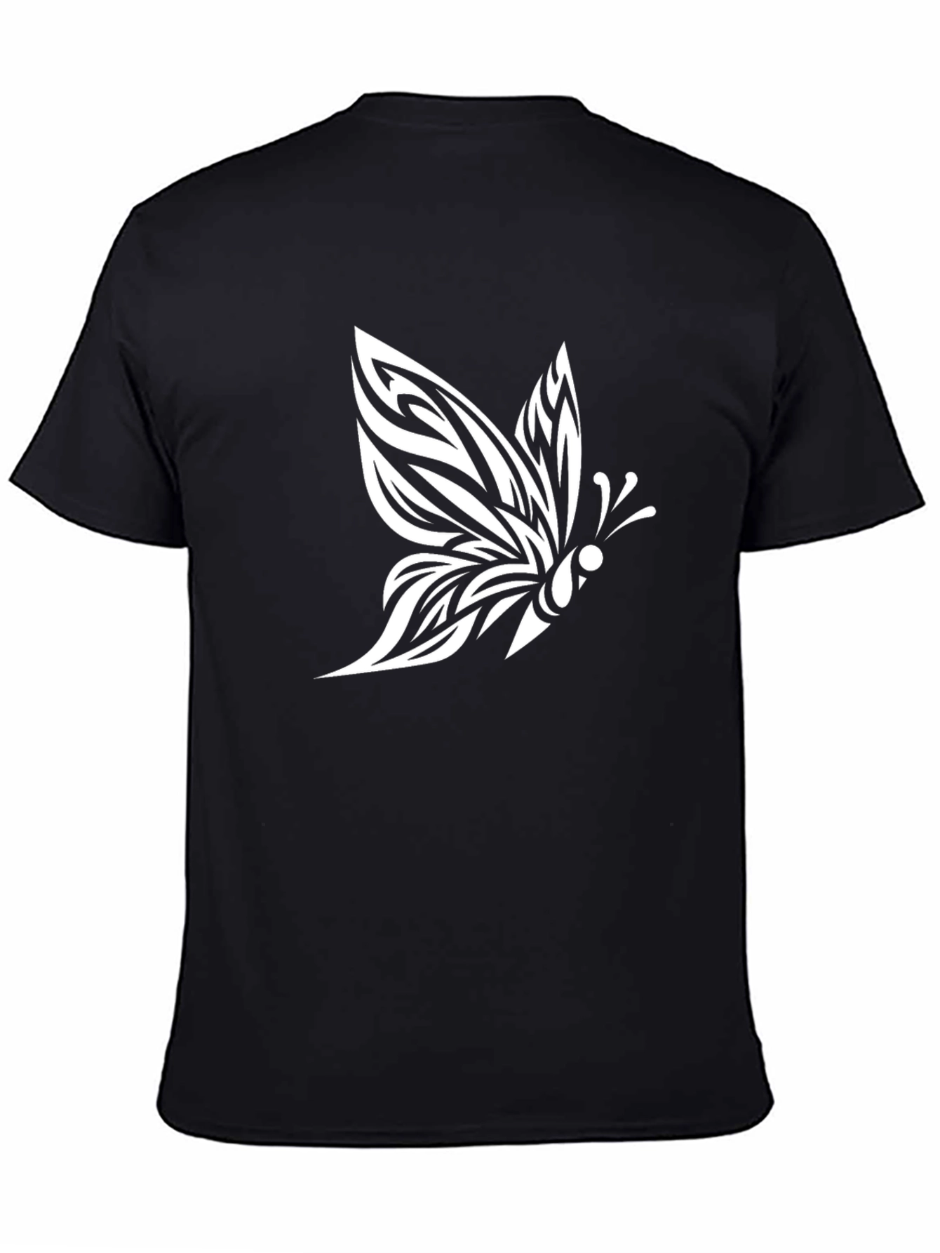 Butterfly Graphic Tee - Black Short Sleeve T-Shirt