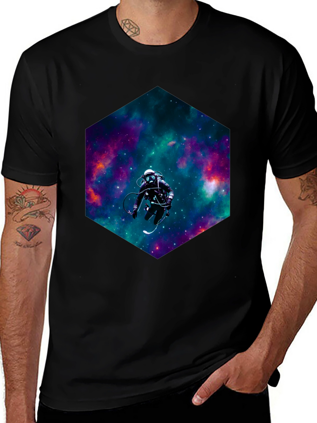 Cosmic Diver Black T-Shirt