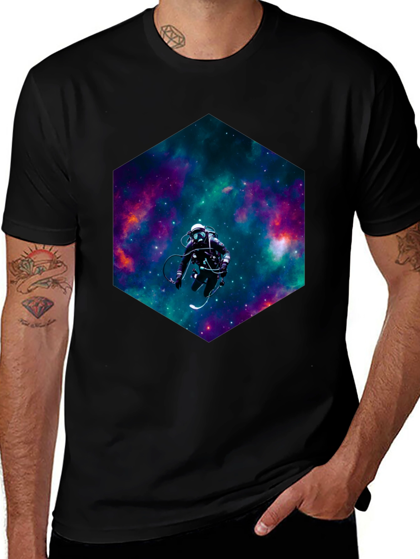 Cosmic Diver Black T-Shirt