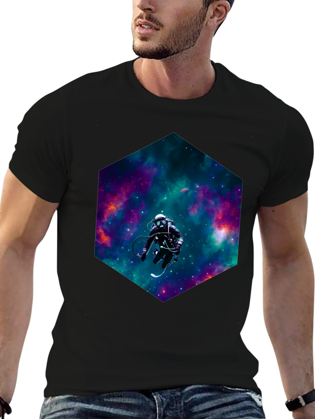 Cosmic Diver Black T-Shirt